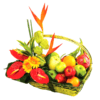 flower and fruit basket