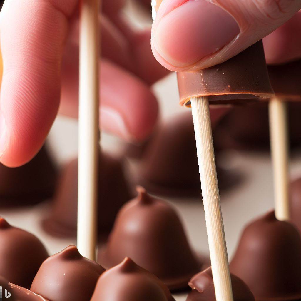 Attach Chocolates to Skewers