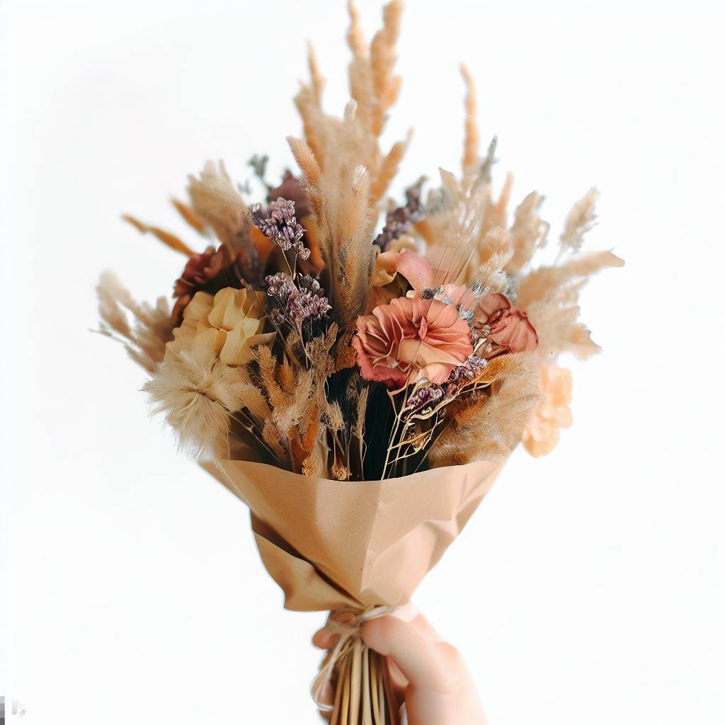 Dried Flowers Hand Bouquet 