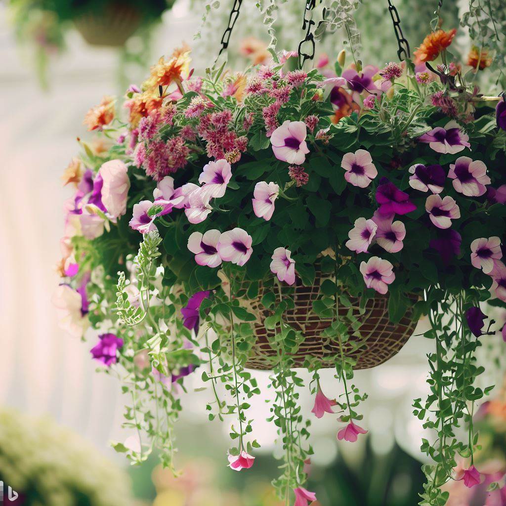 Hanging Basket Flowers Design