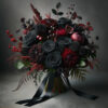 Flower Bouquet Black and Red