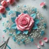 DIY Pink Rose With Blue Baby Breath