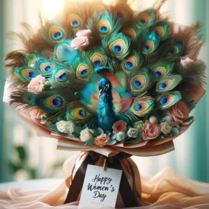 Peacock Dance Bouquet For Women Day