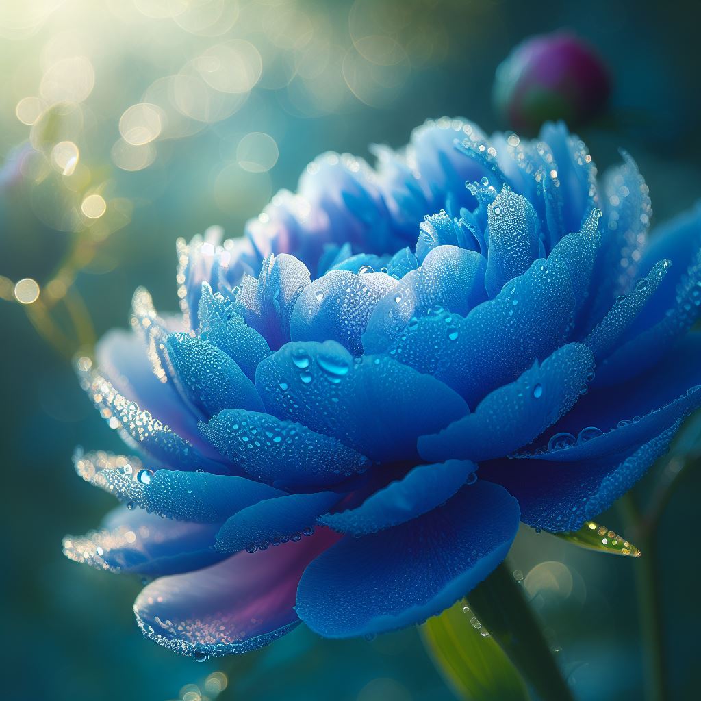 Blue Peony Flower