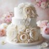 Wedding Cake with Peony Flowers